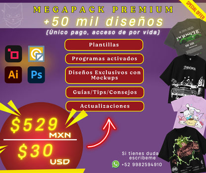 🔥MEGAPACK PREMIUM DE 50 MIL DISEÑOS 🔥🚀